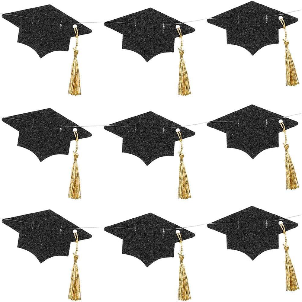 image:imageBlack Glitter Tassel amp Graduation Cap Party Garland