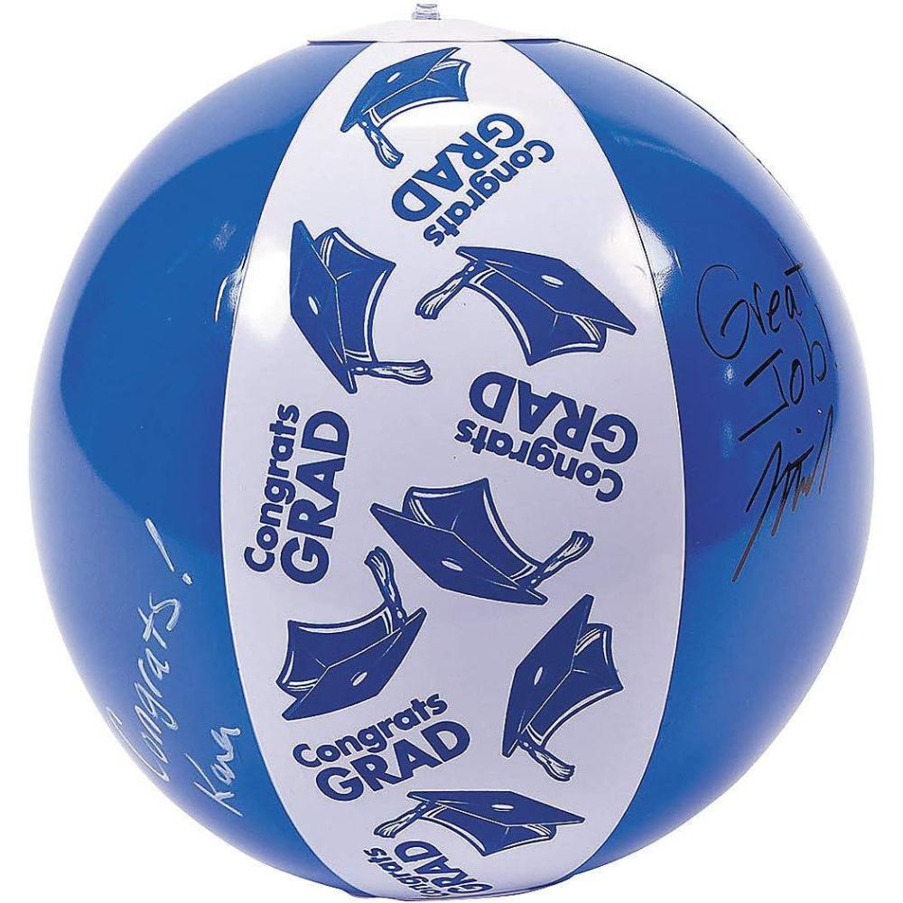 image:imageFun Express Blue Autograph Grad Beach Ball for Graduation Toys Inflates Beach Balls Graduation 12 Pieces