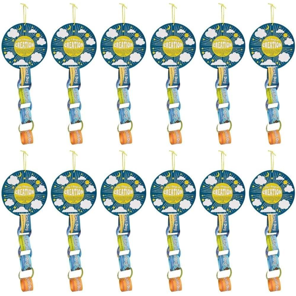 image:imageFun Express 7 x 17 34 Religious 7 Days of Creation Paper Chain Craft Kit  Makes 12