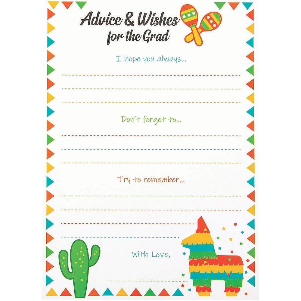 image:imageFun Express Fiesta Grad Advice Cards  Colorful amp Fun Graduation Party Stationery for Collecting Advice Wishes and Tips  Perfect for FiestaThemed Graduation Parties Celebrations amp Events  12 Pieces
