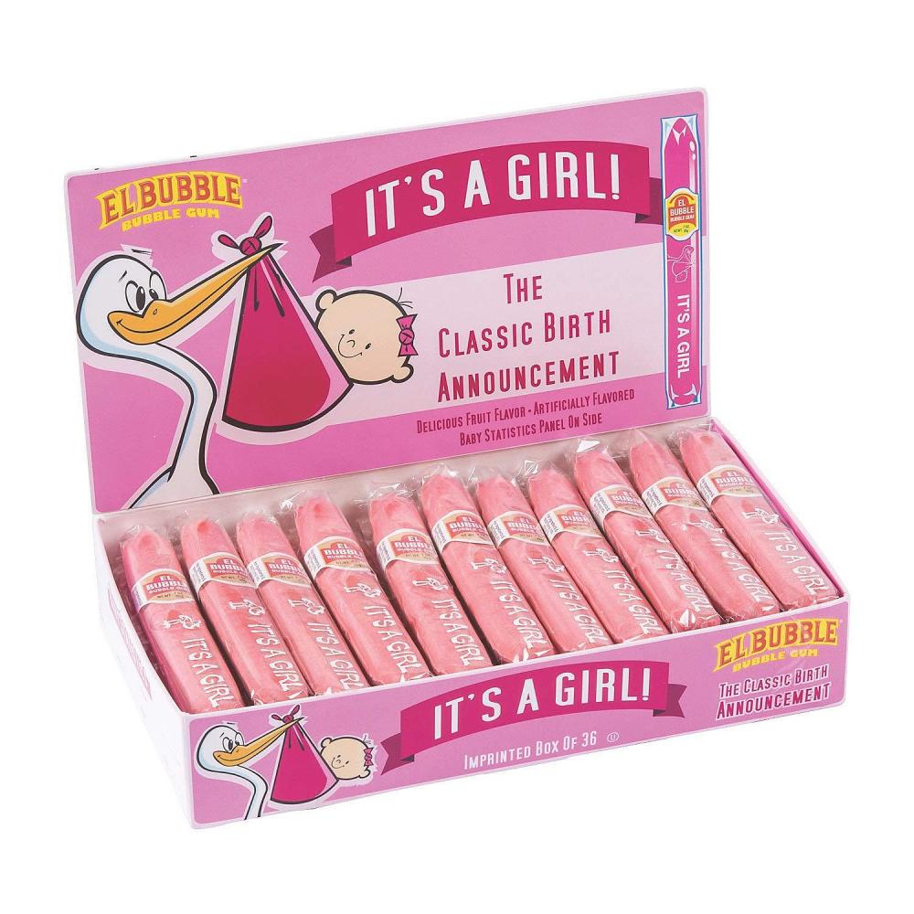 image:imageIts A Girl Bubble Gum Cigars for Girls Baby Shower and Gender Reveal Individually Wrapped 36 Pieces Box