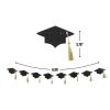 Black Glitter Tassel & Graduation Cap Party Garland