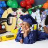 Black Glitter Tassel & Graduation Cap Party Garland