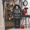Fun Express Gothic Halloween Wood Coffin – Spooky and Creepy Home Décor for Haunted Houses Parties and Outdoor Displays – Perfect for Adding an Eerie Touch to Your Halloween Celebration – 1 Piece