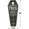 Fun Express Gothic Halloween Wood Coffin – Spooky and Creepy Home Décor for Haunted Houses Parties and Outdoor Displays – Perfect for Adding an Eerie Touch to Your Halloween Celebration – 1 Piece
