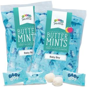 Baby Boy Mint Candy – 108 individually wrappped Buttermints – Baby Shower and Boy Gender Reveal Candy