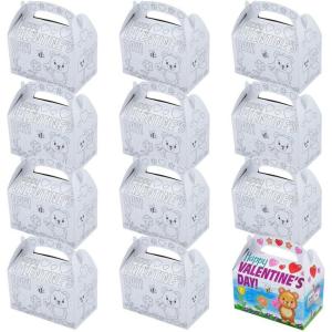 Color Your Own Valentine Mail Box – Set of 12 – Crafts for Kids and Fun Home Activities
