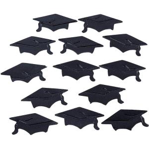 Fun Express – Black Graduation Hat Confetti(2oz) for Graduation – Party Decor – General Decor – Confetti – 1 Piece