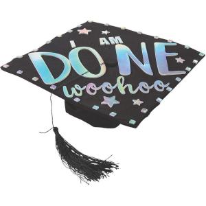 Fun Express – Iridescent Mortarboard Decorating Kit for Graduation – Stationery – Stickers – Stickers – Sheets – Graduation – 8 Pieces