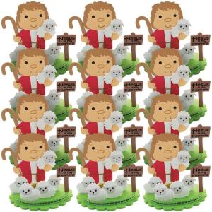 Fun Express 3D Good Shepherd Craft Kit – Creative DIY Craft Kits for Kids Perfect for Easter & Religious Activities – Includes Paints Brushes and Easy-to-Follow Instructions – 12 Pieces