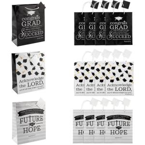 Fun Express 7 1/2″ x 9″ Medium Faith Graduation Paper Gift Bags with Tag – 12 Pieces