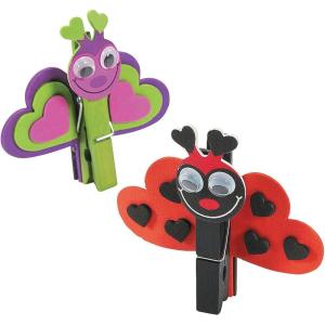 Fun Express Clothespin Love Bug Craft Kit – 12 – Crafts for Kids and Fun Home Activities