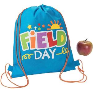 Fun Express Congrats Grad Drawstring Backpack for Graduation Party (Set of 12)(Multicolored)