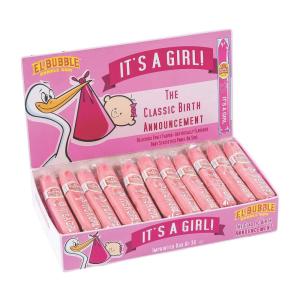 It’s A Girl Bubble Gum Cigars for Girls Baby Shower and Gender Reveal – Individually Wrapped – 36 Pieces Box