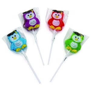 Novelty Themed Individually Wrapped Lollipops, 12 Pieces, Birthday, Christmas, Easter, Baby Shower, Graduation, Valentine’s Day Suckers (Graduation Owl)