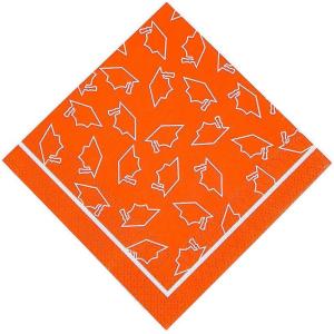 Orange Graduation Bev Nap – Party Supplies – 50 Pieces