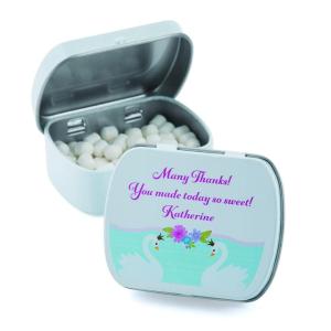 Personalized Sweet Swan Baby Shower Mint Tins – Edibles – 24 Pieces