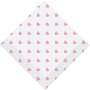Pink Hearts Baby Shower Beverage Napkins – 16 pieces