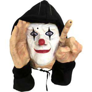 Scary Peeper Tapping Clown Halloween Decoration – 8″ x 12″ x 12″ (1 Pc.) – Scary Realistic Design – Perfect for Halloween Parties, Haunted Houses, & Pranks(Clown)