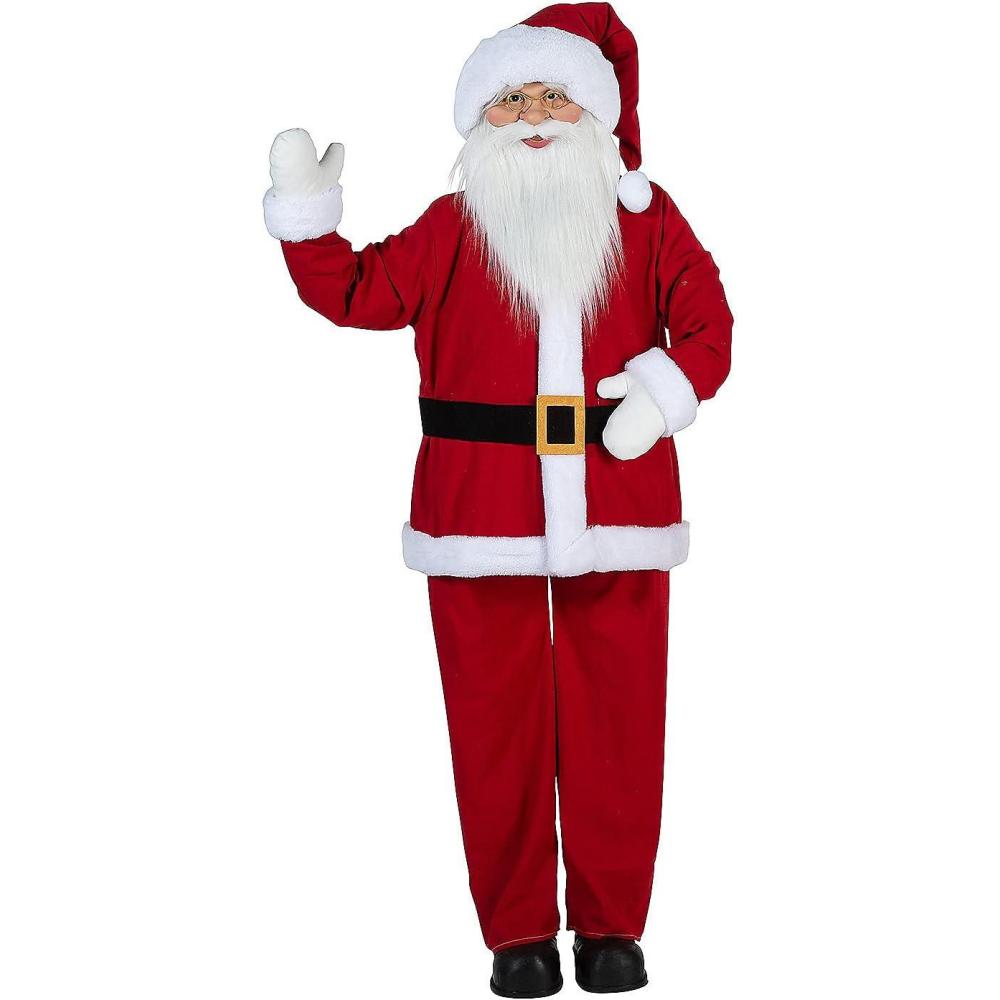 image:imageFun Express Life Size Santa Claus 5 Foot Tall Standing Christmas Decoration  Traditional Holiday Figure with Classic Red Polyester Outfit  Perfect for Indoor Entryway Home amp Office Decor