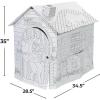 Fun Express Cardboard Playhouse for Kids Indoor – DIY Santa Workshop Christmas House to Color | Toddler Play House Holiday Craft Activity with Doors & Windows | 28.5″ x 34.5″ x 35″ Easy Assembly