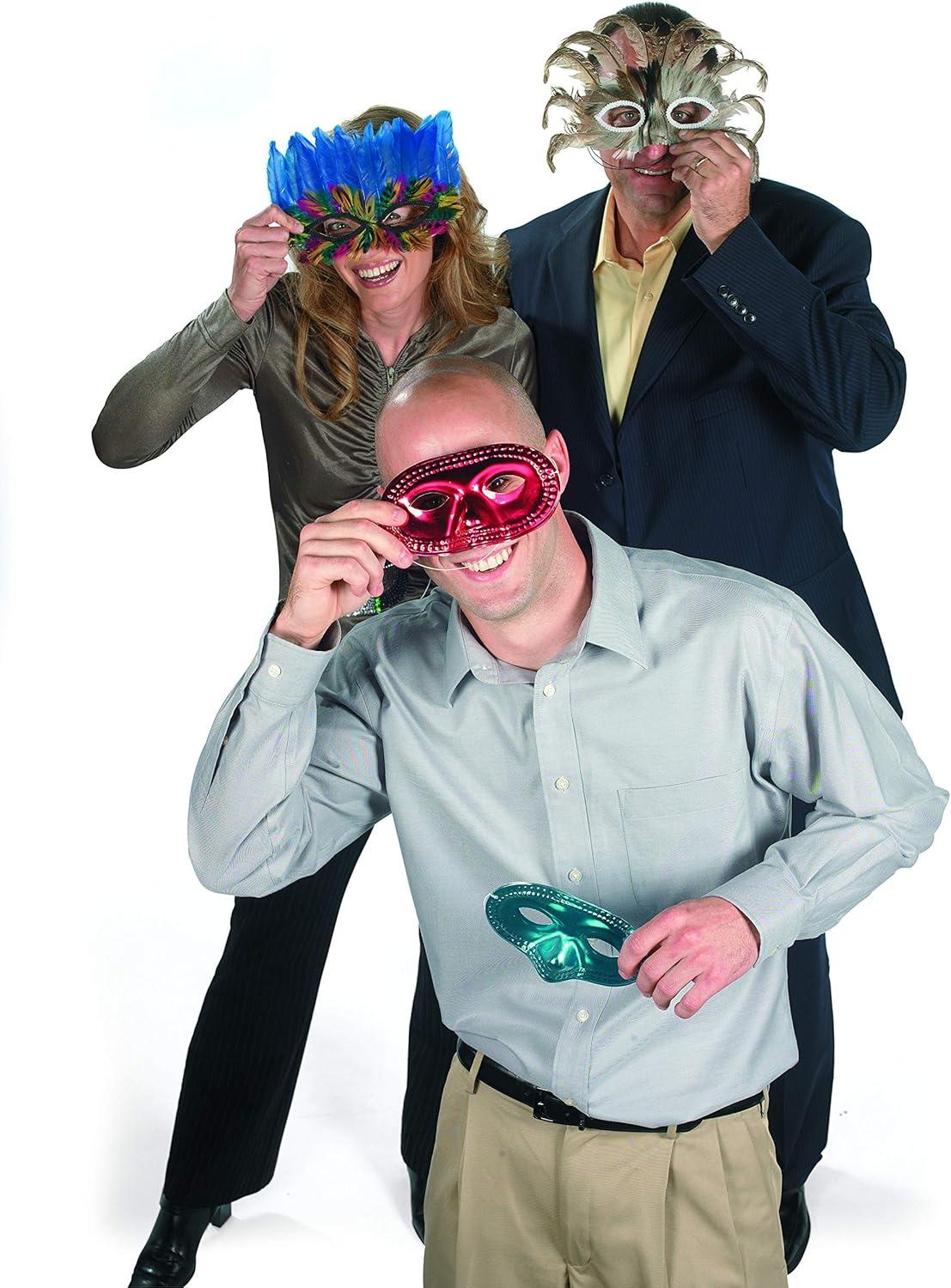 image:imageFun Express Metallic HalfMasks 24 Pieces Masquerade Masks Mardi Gras Party Supplies