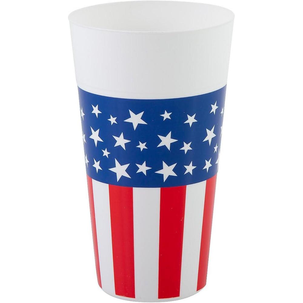 image:imageFun Express 6 12 30 oz Patriotic Stars amp Stripes Reusable Plastic Tumbler  12 Pieces