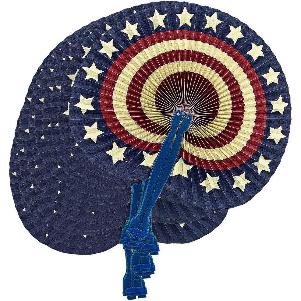 image:imageFun Express Vintage Americana Folding Hand Fans  12 Pieces