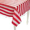 Fun Express 100 feet x 40 inch Red & White Striped Plastic Tablecloth Roll for Carnival, Patriotic, Party & Event Supplies – VBS Vacation Bible School Supplies/Decor