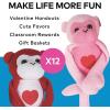 Fun Express Gorilla Stuffed Animal Monkey Plush Toys 12 Pack – Giant Long Arm Hanging Plushies for Valentine’s Day | Jumbo Party Favors, Prizes & Holiday Decorations | Pink Red Hearts Design