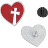 Fun Express – Heart And Cross Enamel Pins for Valentine’s Day – Jewelry – 36 Pieces