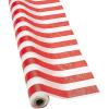 Fun Express 100 feet x 40 inch Red & White Striped Plastic Tablecloth Roll for Carnival, Patriotic, Party & Event Supplies – VBS Vacation Bible School Supplies/Decor