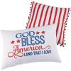 Fun Express God Bless America Patriotic Pillow Set (Set of 2) Fourth of July Home Decor
