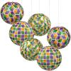 Mardi Gras Hanging Paper Lanterns – Party Decor – Set of 6