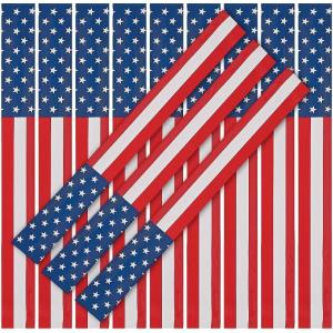 Fun Express Patriotic American Flag Slap Bracelet – Set of 12 – Fourth of July Party Supplies and Favors