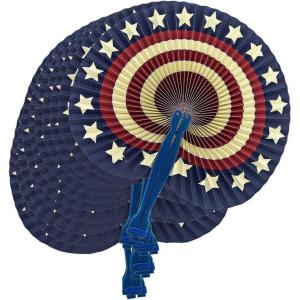 Fun Express Vintage Americana Folding Hand Fans – 12 Pieces