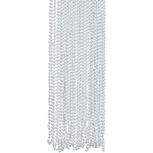 Fun Express White Bead Necklaces (48 pack) Bulk Mardi Gras and Party Supplies