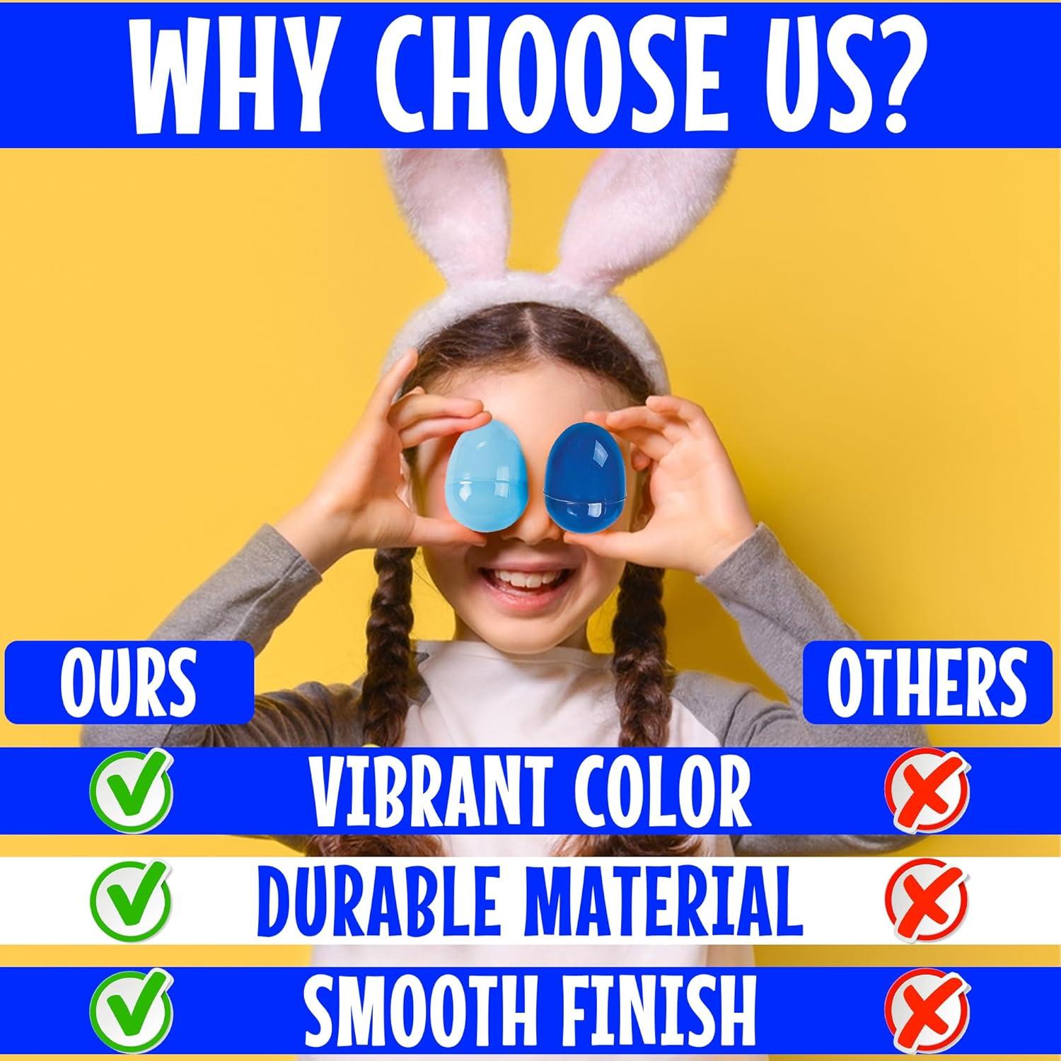 image:imageBlue Plastic Eggs Bulk Set of 144 Easter Egg Hunt and Party Supplies