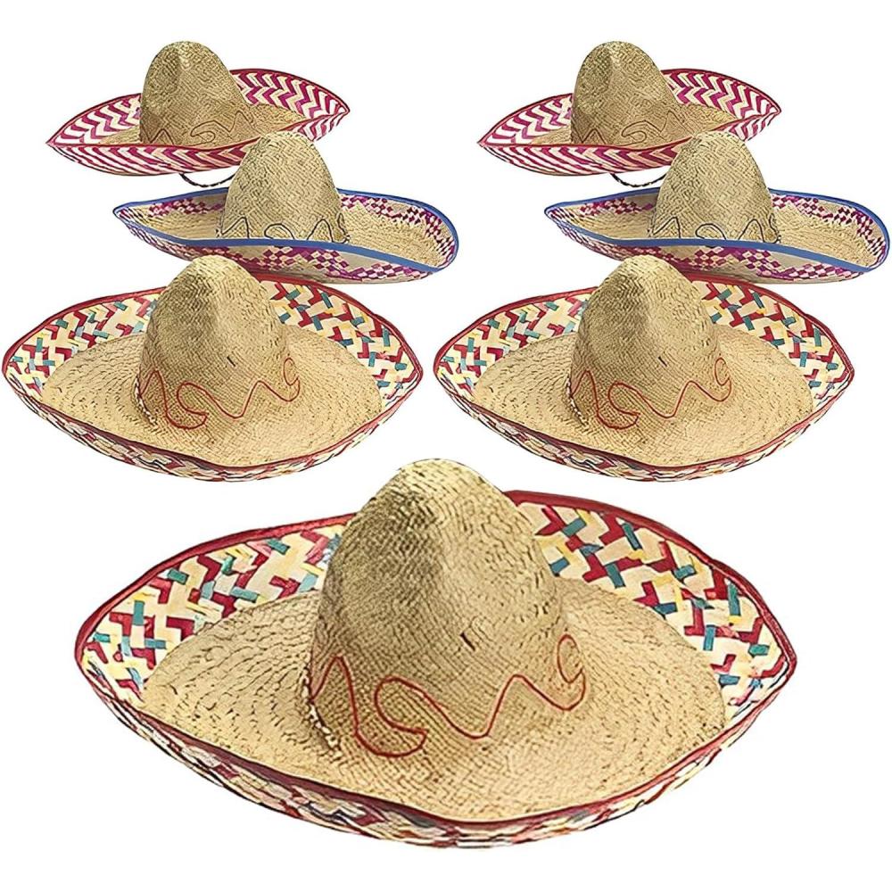 image:imageFun Express 12 Adults Embroidered Sombreros Great for Cinco De Mayo Fiesta and Themed Birthdays and Parties Brown