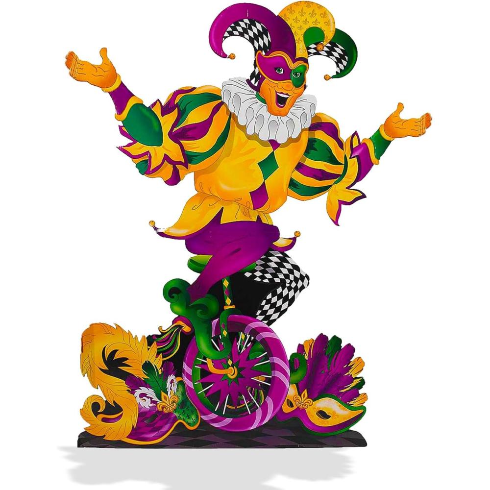 image:imageFun Express 56 Mardi Gras Jester Cardboard Cutout StandUp Great for Mardi Gras Fat Tuesday Celebrations and Parades