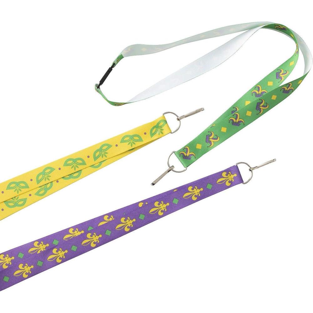 image:imageFun Express Mardi Gras Print Breakaway Lanyards 12 Pieces