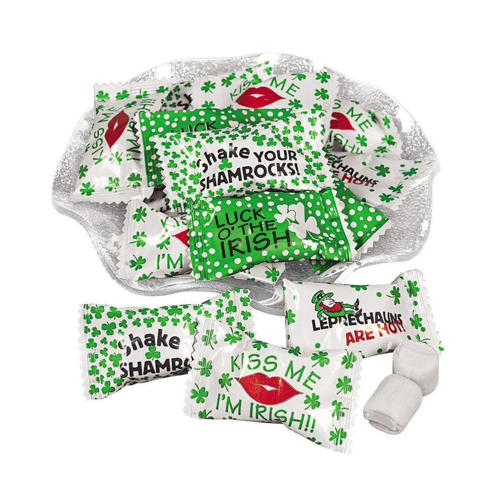 image:imageFun Express St Patricks Day Irish Buttermints  108 Individually Wrapped Green Mints Bulk Candy for Party Favors  Soft Dinner Mints with Shamrock Sayings  Perfect for Office Treats amp CelebrationsMint