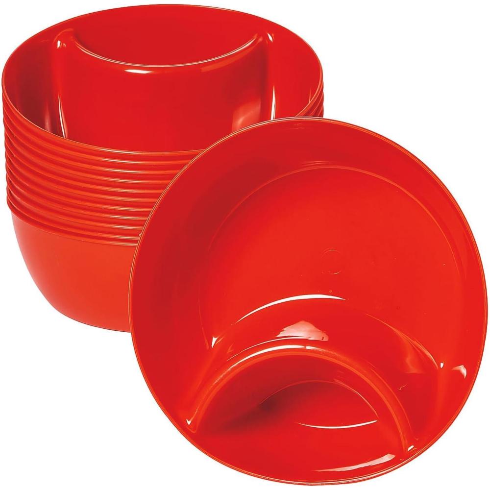 image:imageRed Chip and Dip Bowls  Superbowl Football Fiesta and Cinco De Mayo Party Supplies  12 Pieces