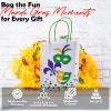 Fun Express Mardi Gras Gift Bags with Handle, Bulk Set of 12 – White – 9 inch x 6.5 inch x 3.25 inch – Party Supplies