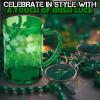Fun Express St. Patrick’s Day Shamrock Mugs – Premium Reusable Hard Plastic Party Cups Set of 12 | 14 oz Green Drinkware for Irish Celebrations, St Paddys Day Decorations & Party Supplies