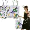 Fun Express Mardi Gras Gift Bags with Handle, Bulk Set of 12 – White – 9 inch x 6.5 inch x 3.25 inch – Party Supplies