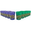 Fun Express Plastic Cups Reusable 12 Pack – Heavy Duty Mardi Gras Party Cups 11oz for Celebrations | Colorful Green Plastic Drinkware Set for Indoor & Outdoor Events | BPA-Free Bulk Party Essentials