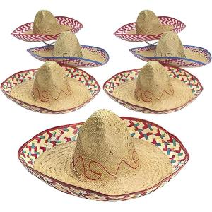 Fun Express 12 Adult’s Embroidered Sombreros – Great for Cinco De Mayo, Fiesta and Themed Birthdays and Parties Brown