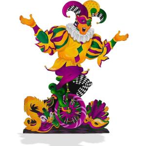 Fun Express 56″ Mardi Gras Jester Cardboard Cutout Stand-Up, Great for Mardi Gras, Fat Tuesday Celebrations and Parades