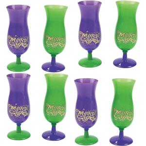 Fun Express Bulk 60 Count Mardi Gras Plastic Hurricane Glasses